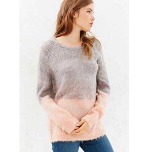 Kimchi Blue Gray and Pink Color Block Sweater